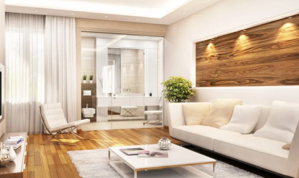 Dinding plesteran putih bersih